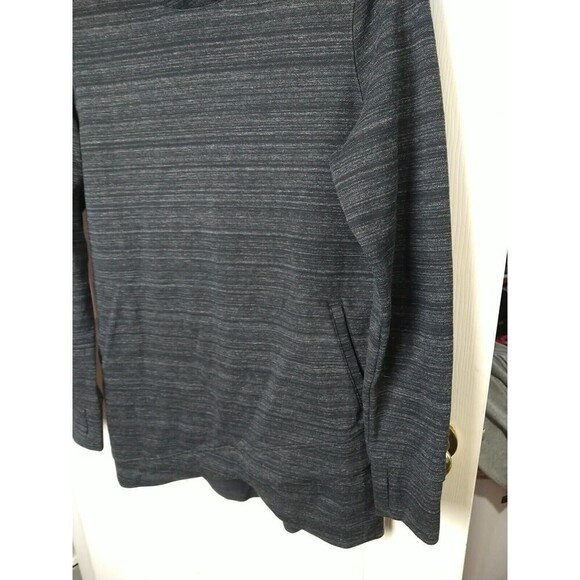 Duluth Trading Post Grey Mock Neck Tunic Pock Thumbholes Top. Size M - Picture 3 of 12